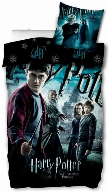 4: Harry Potter sengetøj - 140x200 cm - Harry potter og Dumbledore sengesæt - 2 i 1 design - 100% bomuld